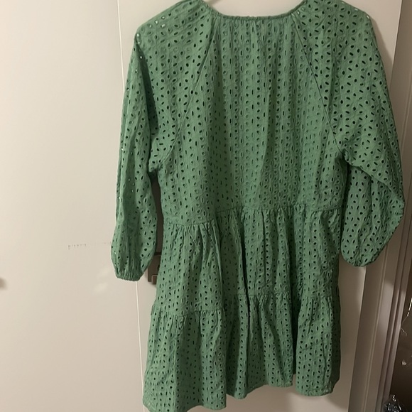 Karina Grimaldi  Irina Eyelet Mini Dress in Sage - Picture 4 of 6